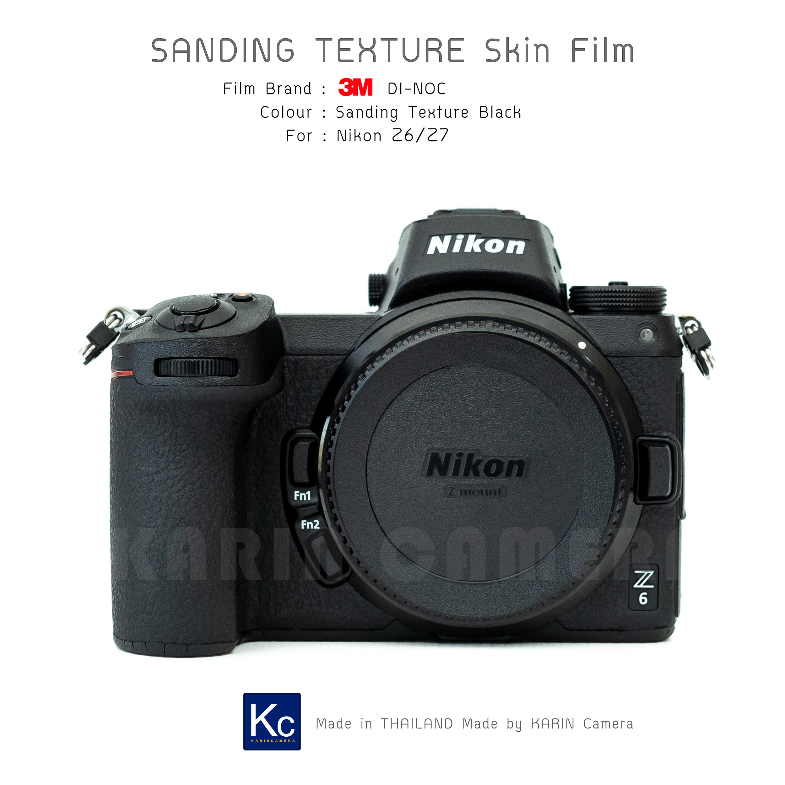 สติ๊กเกอร์ ฟิล์มกันรอย กล้อง Nikon Z6/Z7  ฟิล์ม 3M แท้ 100%  3M series1080 , 3M series2080 , 3M Di-NOC   (Protector film for Nikon Z6/Z7) สี ดำ สี ดำ