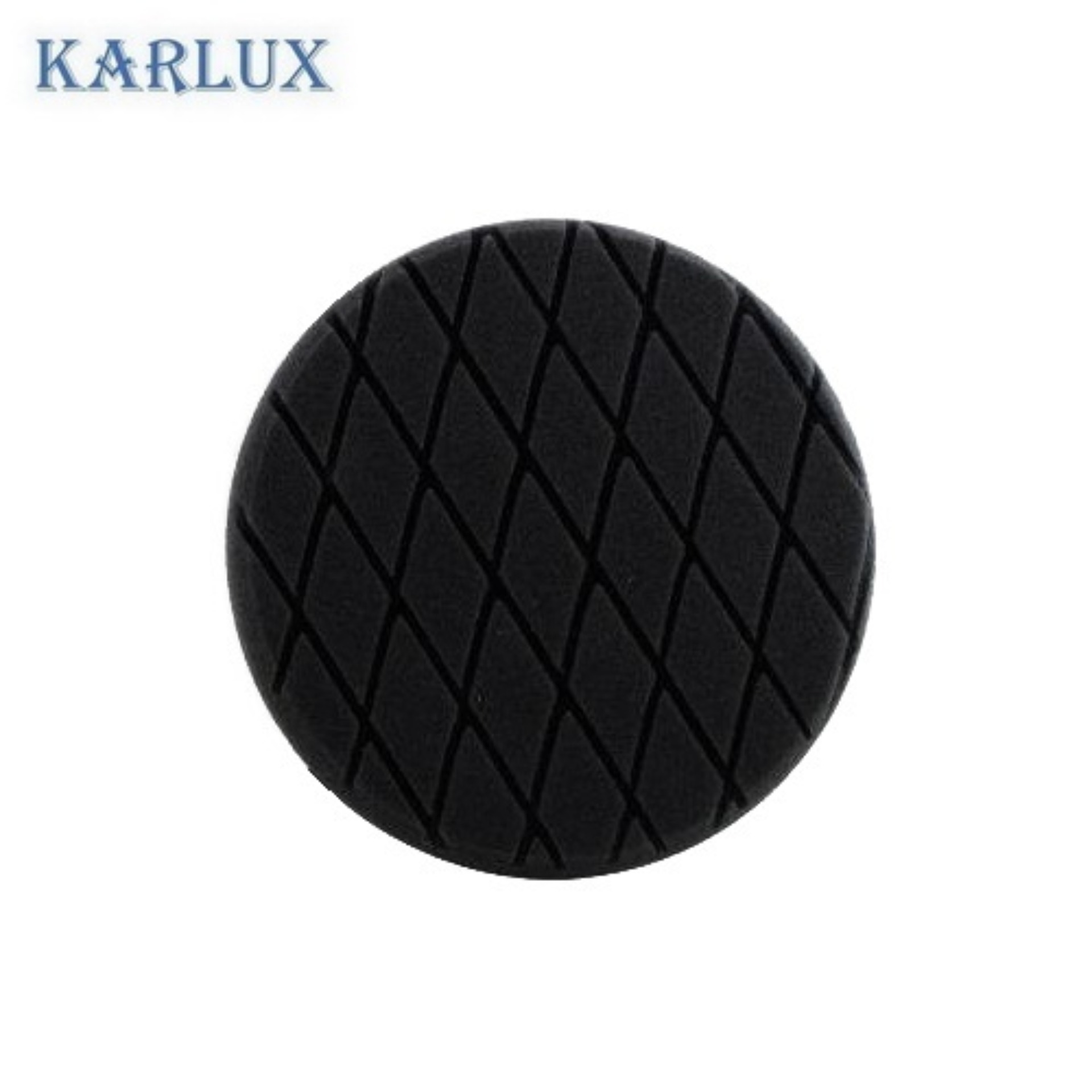 Karlux ฟองน้ำขัดสีรถ 6นิ้ว สีดำ Black Polish Diamond Cross Foam 6inch (สำหรับแป้นจับ 5นิ้ว เพื่อเว้นขอบ)