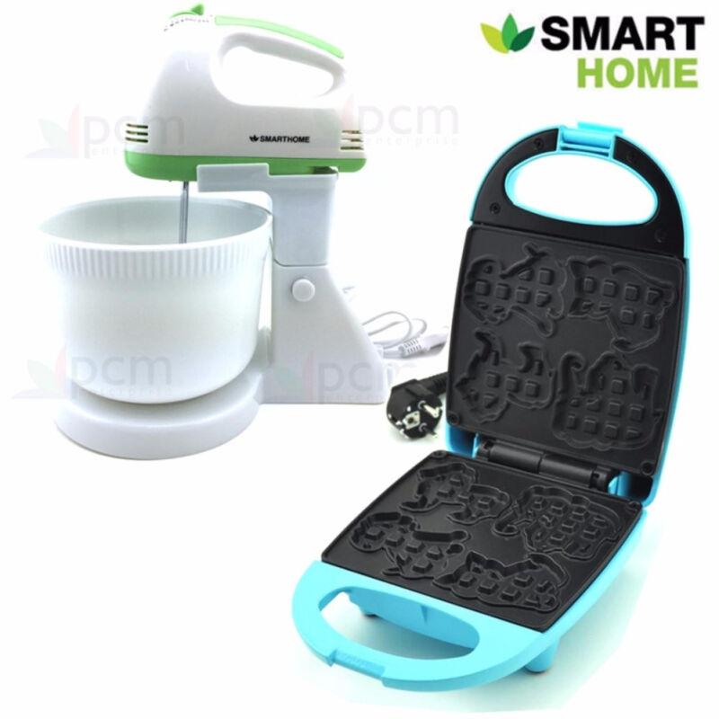 แพคคู่ SMARTHOME เครื่องทำมินิวาฟเฟิลลายการ์ตูน รุ่น SM-MWF520 กับ
เครื่องผสมอาหารแบบมือถือและตั้งโต๊ะ เครื่องตีแป้ง รุ่น MX-150