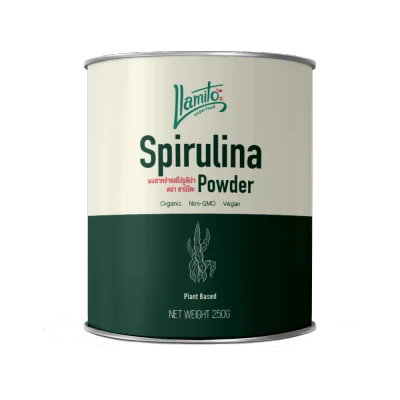 ผงสาหร่ายสไปรูลิน่า ออร์แกนิค (Organic Spirulina Powder) สาหร่ายเกลียวทอง 250g ตรา Llamito