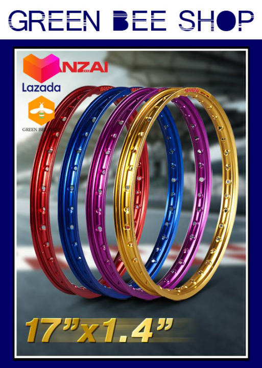 BANZAI วงล้อรถมอเตอร์ไซค์ ขนาด : 1.4 x 17 นิ้ว ผลิตจากอลูมิเนียม อัลลอยด์คุณภาพดี แข็งแรงทนทาน ใช้งานได้ยาวนาน ซื้อที่ไหนดี