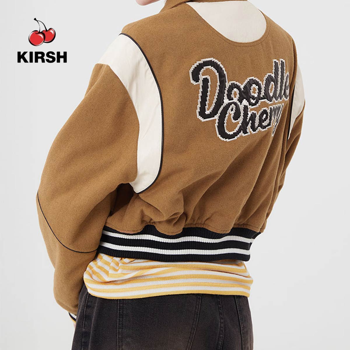 KIRSH] DOODLE CHERRY VARSITY JACKET |22AW | | Lazada.co.th