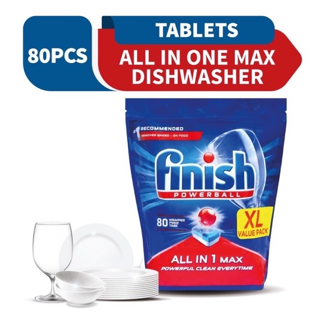 Finish All in One Max Power Ball Dishwasher Cleaning Tablets (80 Pcs)