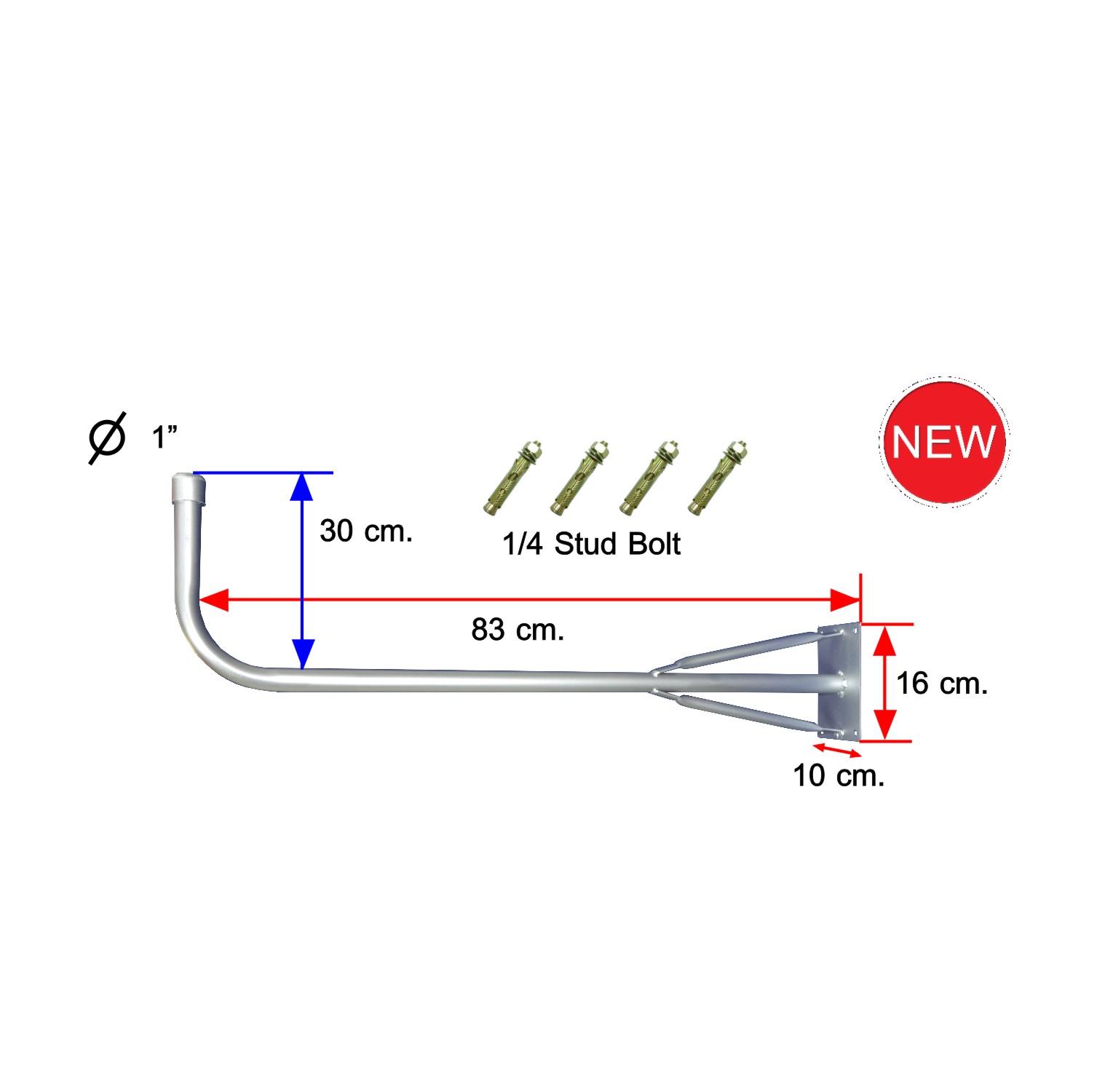 BETA ชุดอุปกรณ์ติดตั้งเสาอากาศดิจิตอลทีวีทรงตัว L ขนาด 83 ซม. (สีเงิน)