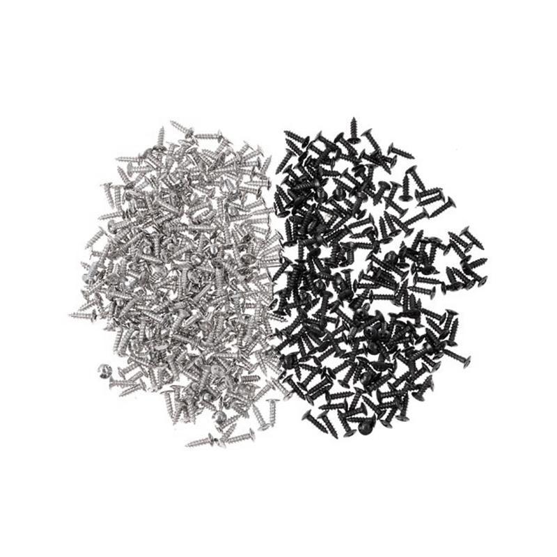 200 Piece Bass And Guitar Pickguard Mounting Screws Scratch Plate, Silver And Black Malaysia