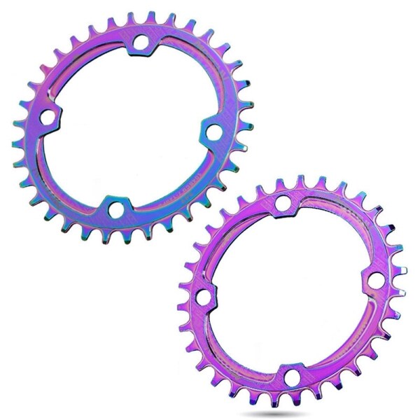 Mua 2x MOTSUV Narrow Wide 104BCD Colorful Bicycle Chainring Bike 34T/32T Oval Crankset Rainbow Chainwheel Tooth Plate