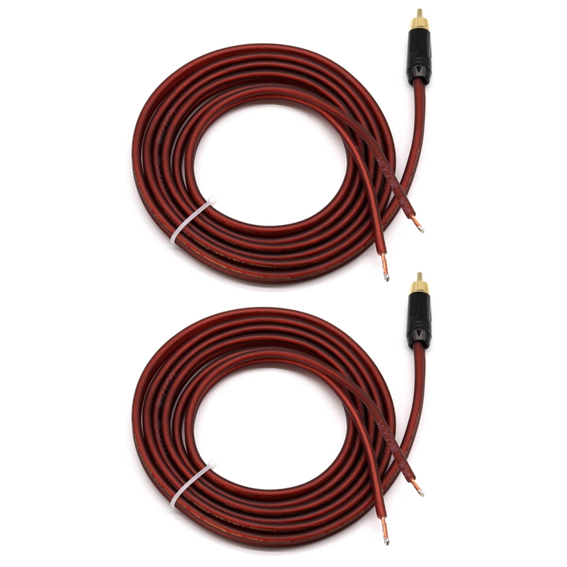 2X RCA Speaker Cable Bare Wire Speaker Wire to RCA Plug, Replace RCA