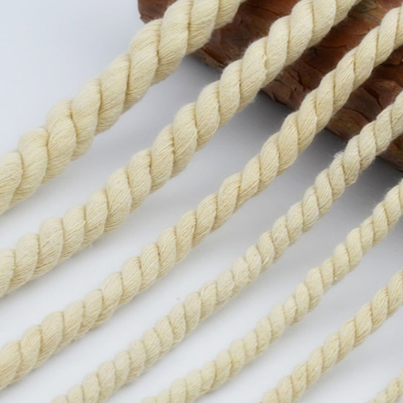 100 Cotton Beige Rope 10 meters 3 Shares Twisted Thick Cords for home ...