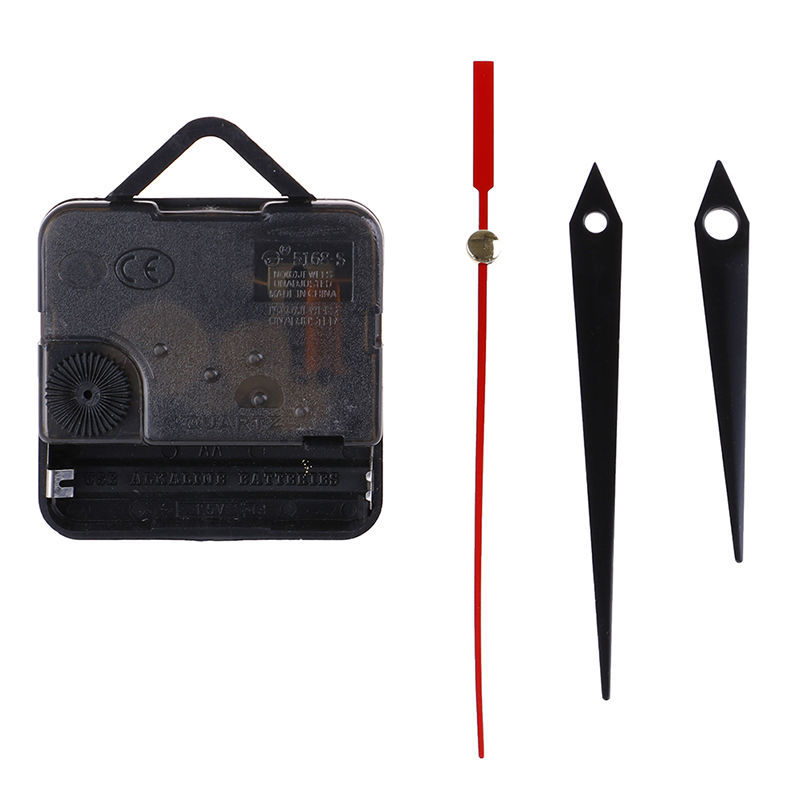 1 Set DIY Silent Wall Clock Quartz Needle Movement Black and Red Hands ...