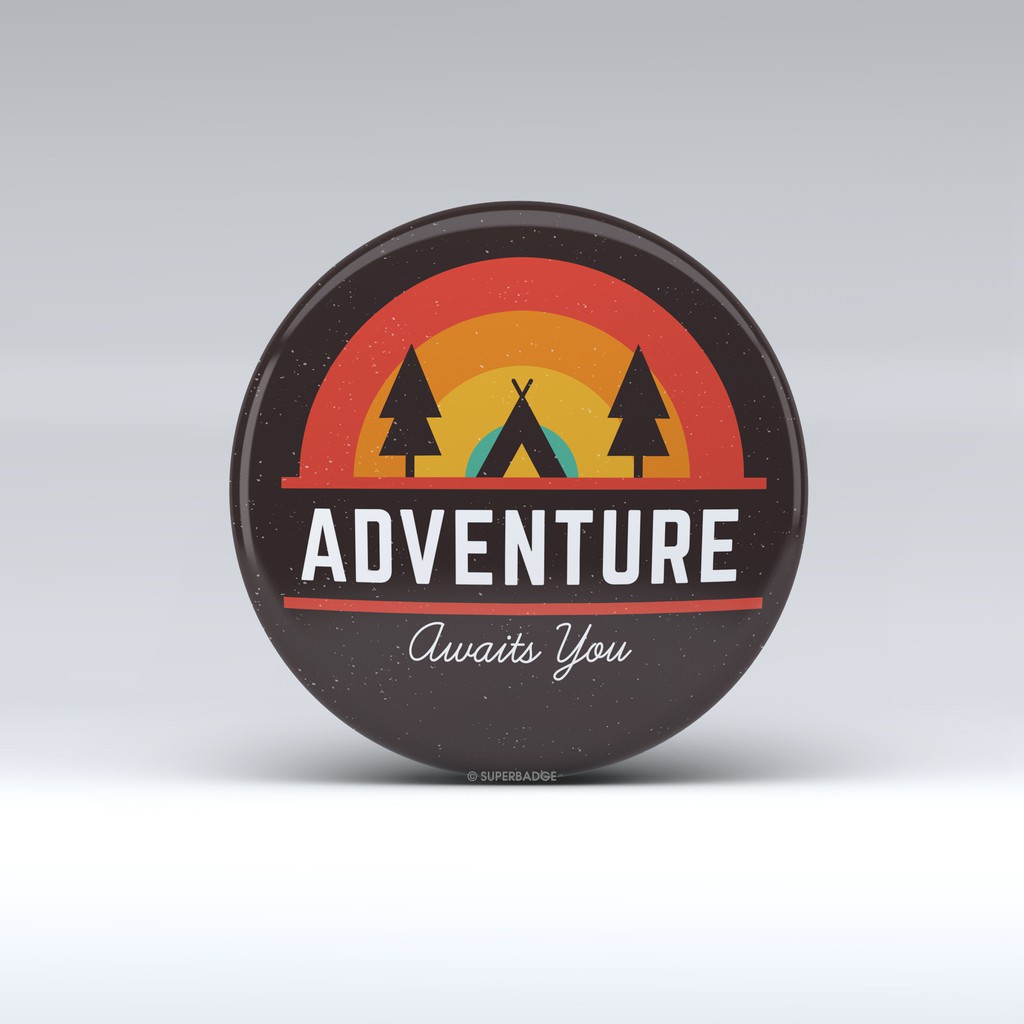 (YJ Store)เข็มกลัด Vintage Adventure Camping Outdoor 201933
