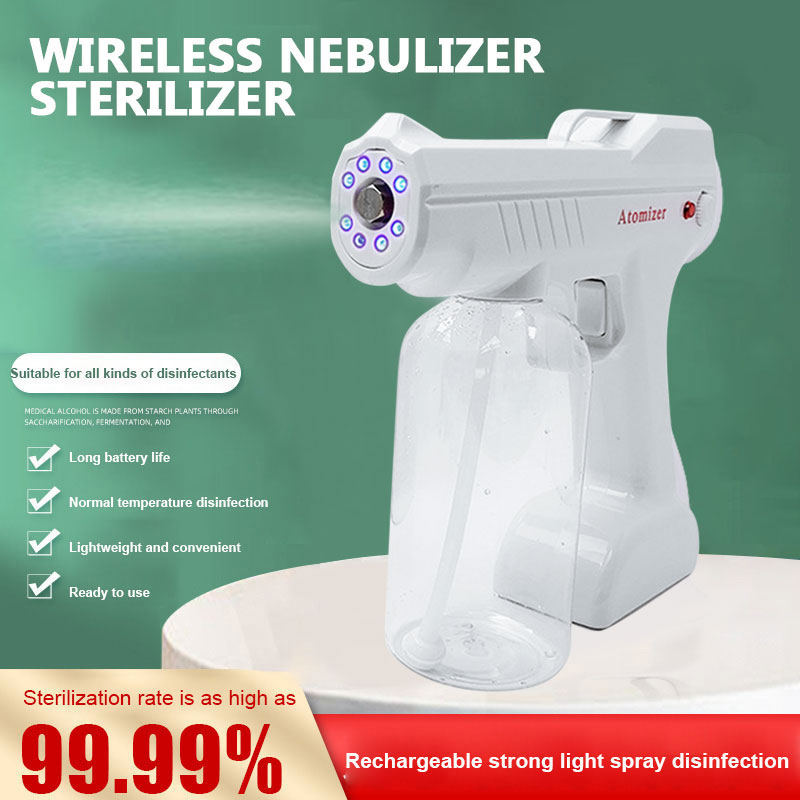 【COD/Ready to Stock】Alcohol Sterilizer Spray Atomization disinfectiont Sprayer Spot household Blue Light Wireless Handheld USB Rechargeable Touch Screen Home, Car Interior, Warehouse, Elevator, Travel disinfectiont and Anti-COVID-1-9