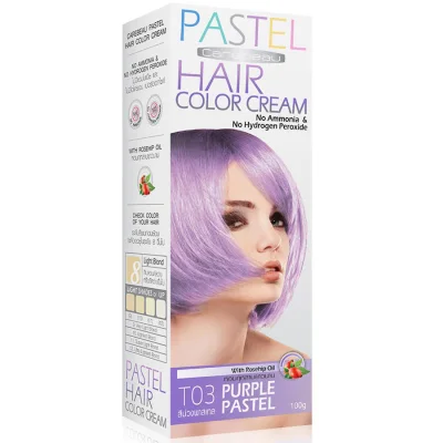 T03 : Purple Pastel - สีม่วงพาสเทล 100 g.ค่าส่งถูก!! แว็กซ์สีผม แคร์บิว พาสเทล / กาแลคซี่ CAREBEAU PASTEL / GALAXY Hair Color Cream สีย้อมผม ยาย้อมผม ทำสีผม