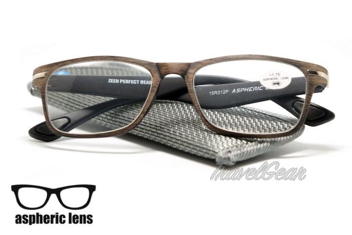 แว่นอ่านหนังสือ/แว่นสายตายาว Reading Glasses รุ่น 15R012P ( ลายไม้ )+100