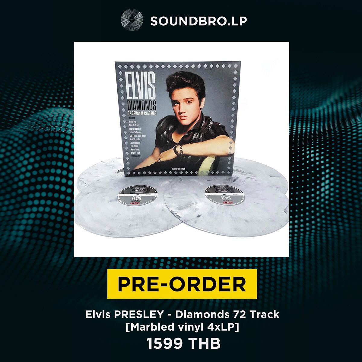 [Pre-Order 14-35 วัน] แผ่นเสียง Elvis PRESLEY - Diamonds (gatefold marbled vinyl 4xLP in embossed sleeve)