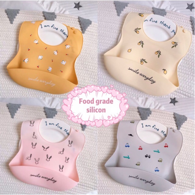 ?พร้อมส่ง?ซิลิโคนกันเปื้อนเด็ก03ปี เสื้อกันเปื้อนเด็ก Baby silicon bib food grade