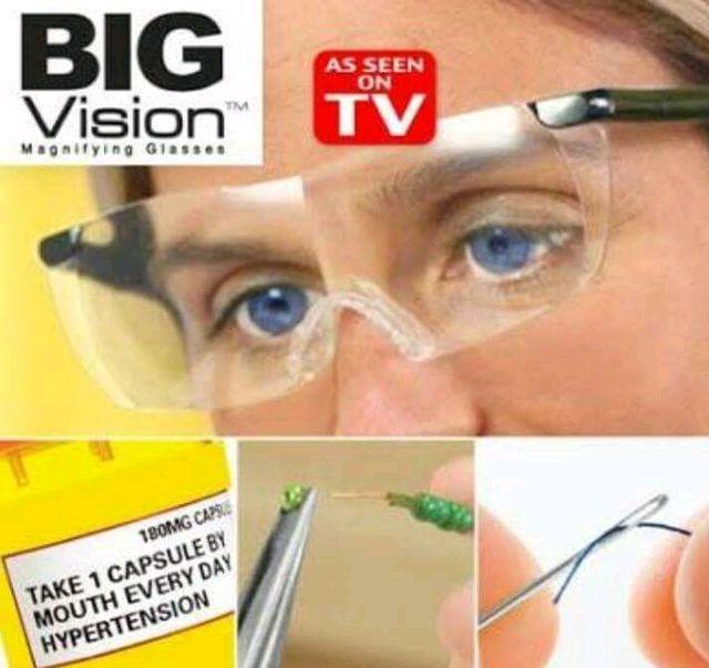 Big Vision Eyewear แว่นตาขยายไร้มือจับ แว่นขยายชนิดสวมใส่ สามารถสวมซ้อนกับแว่นสายตาได้เลยไม่ต้องตรวจวัดค่าสายตาใหม่ ใช้อ่านหรือใช้ส่องวัตถุขนาดเล็ก