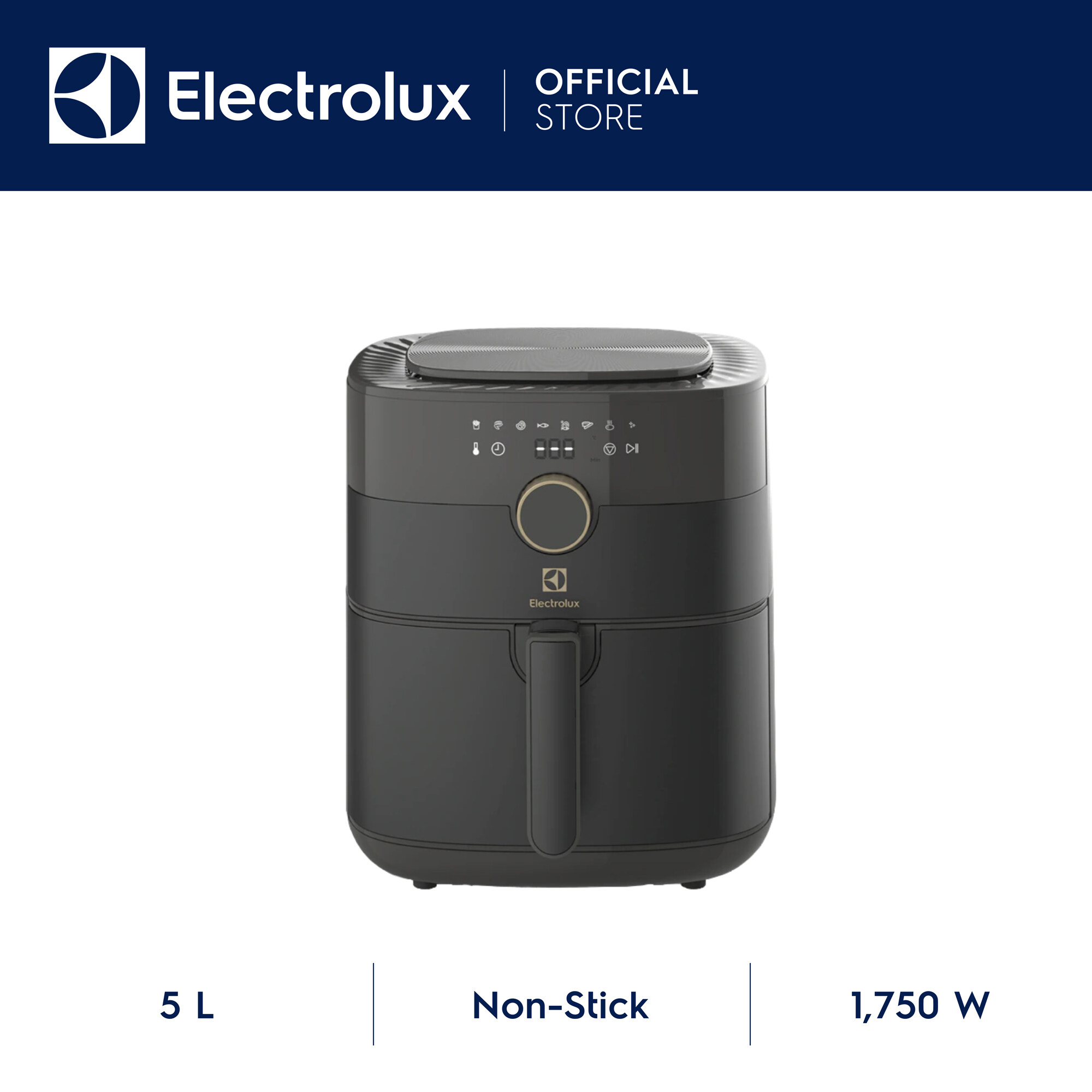 Electrolux หม้อทอดไร้น้ำมันรุ่น E6AF1-520K ความจุ 5 ลิตร (2,000 กรัม) กำลังไฟ 1750 วัตต์