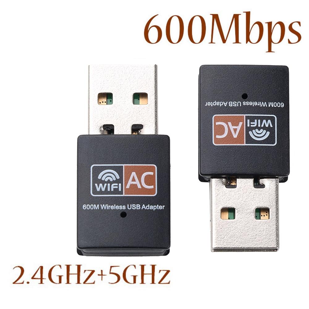 600Mbps Dual Band 2.4G 5G Hz Wireless Lan USB 2.0 PC WiFi Adapter 802.11AC