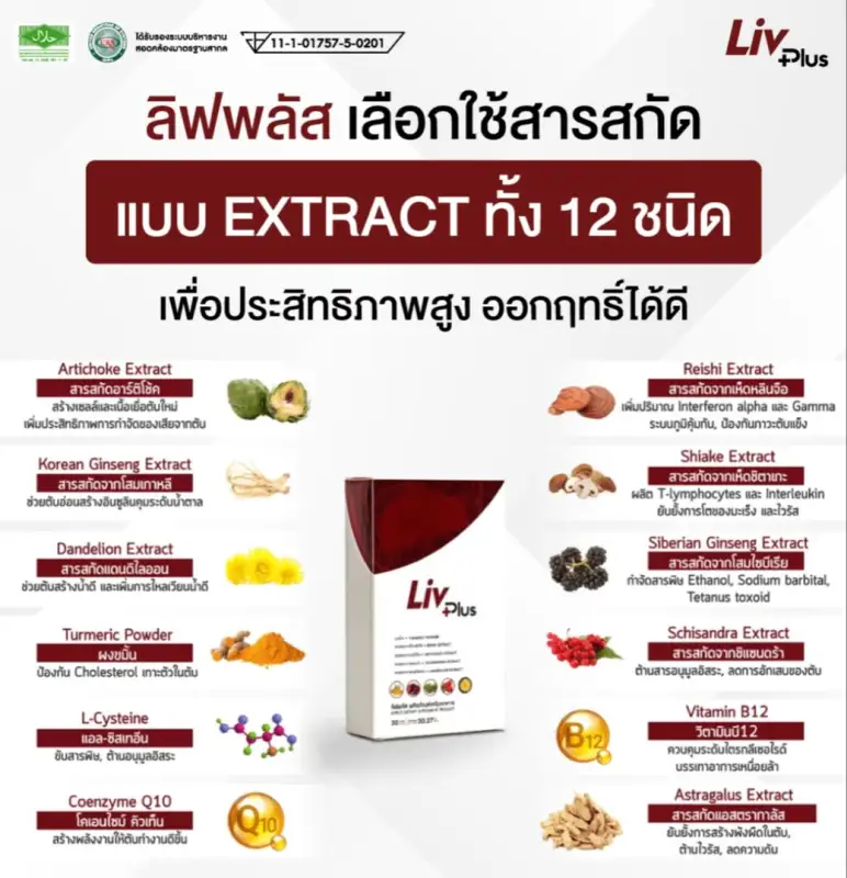 ภาพสินค้าลิฟพลัส อาหารเสริมเฉพาะทางผู้มีปัญหาโรคตับ บำรุงตับ (Livplus) แก้ปัญหาไขมันพอกตับ ท้องอืด จุกแน่น อ่อนเพลีย เจ็บชายโครงขวา จากร้าน Livplus Thailand บน Lazada ภาพที่ 2