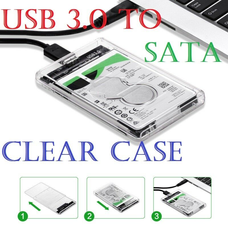 [กล่องใส่ฮาร์ดดิสก์แบบใส USB 3.0 SATA 2.5] ส่งถ่ายข้อมูลได้รวดเร็ว [โปรดอ่านรายละเอียดสินค้า] มีไฟ LED แสดงสถานะการทำงาน วัสดุ ABS ป้องกันไฟรั่ว น้ำหนักเบา พกพาง่าย HDD Box - กล่องใส