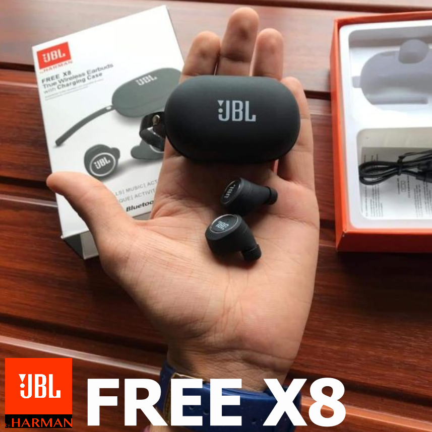 รุ่นใหม่ล่าสุดTWS JBL1 FREE X8 หูฟังบลูทูธ 5.0+EDR TWS หูฟังไร้สาย กันน้ำIPX7 หูฟังกีฬา หูฟังออกกำลังกาย หูฟังคู่ Bluetooth 5.0 กล่องชารจ์ หูฟังเกมมิ่ง Earbuds หูฟังsports ใช้ได้กับมือถือทุกรุ่นที่มีบลูทูธ