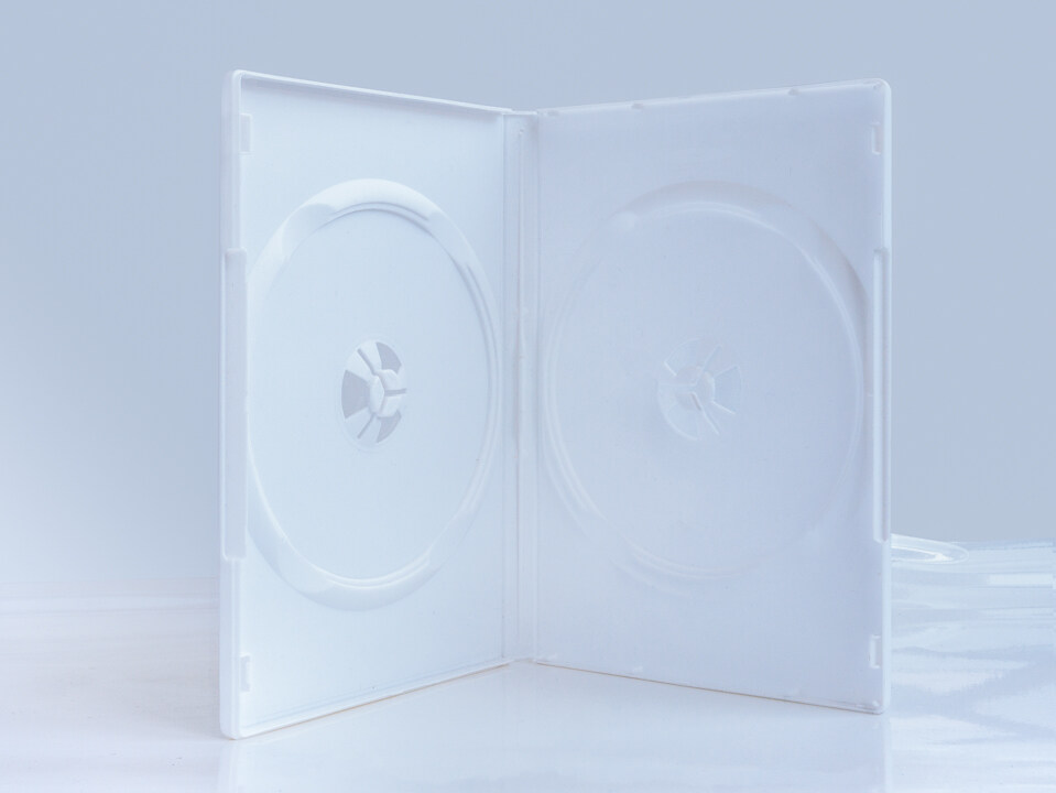 650007/กล่องใส่ DVD สีขาวครีม ขนาดมาตรฐาน บรรจุ 2 แผ่น  (แพ็ค 5 กล่อง)
