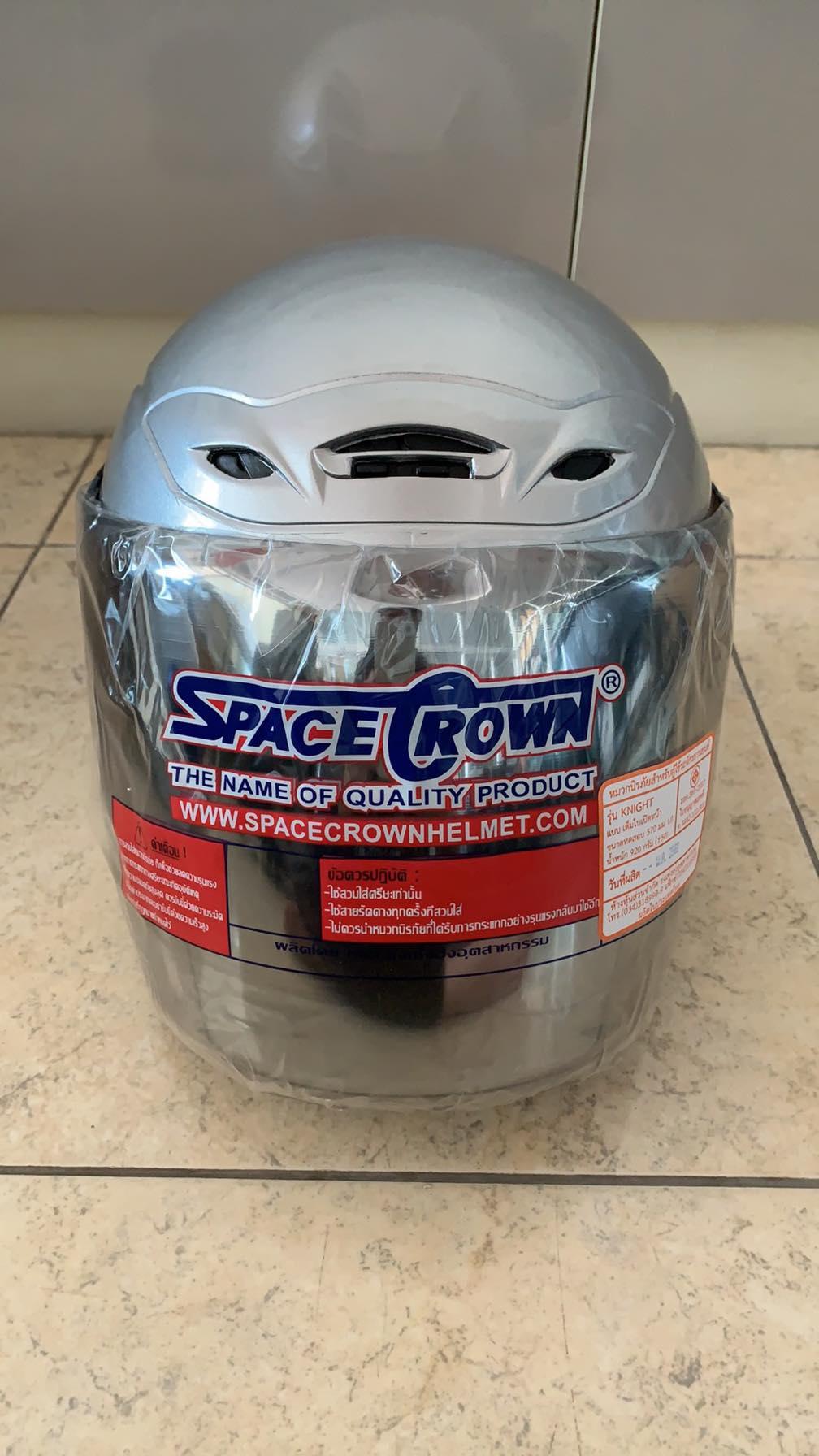 หมวกกันน็อกเต็มใบ แบบเปิดหนา 570 มม. spacecrown รุ่น knight (สีเทา)