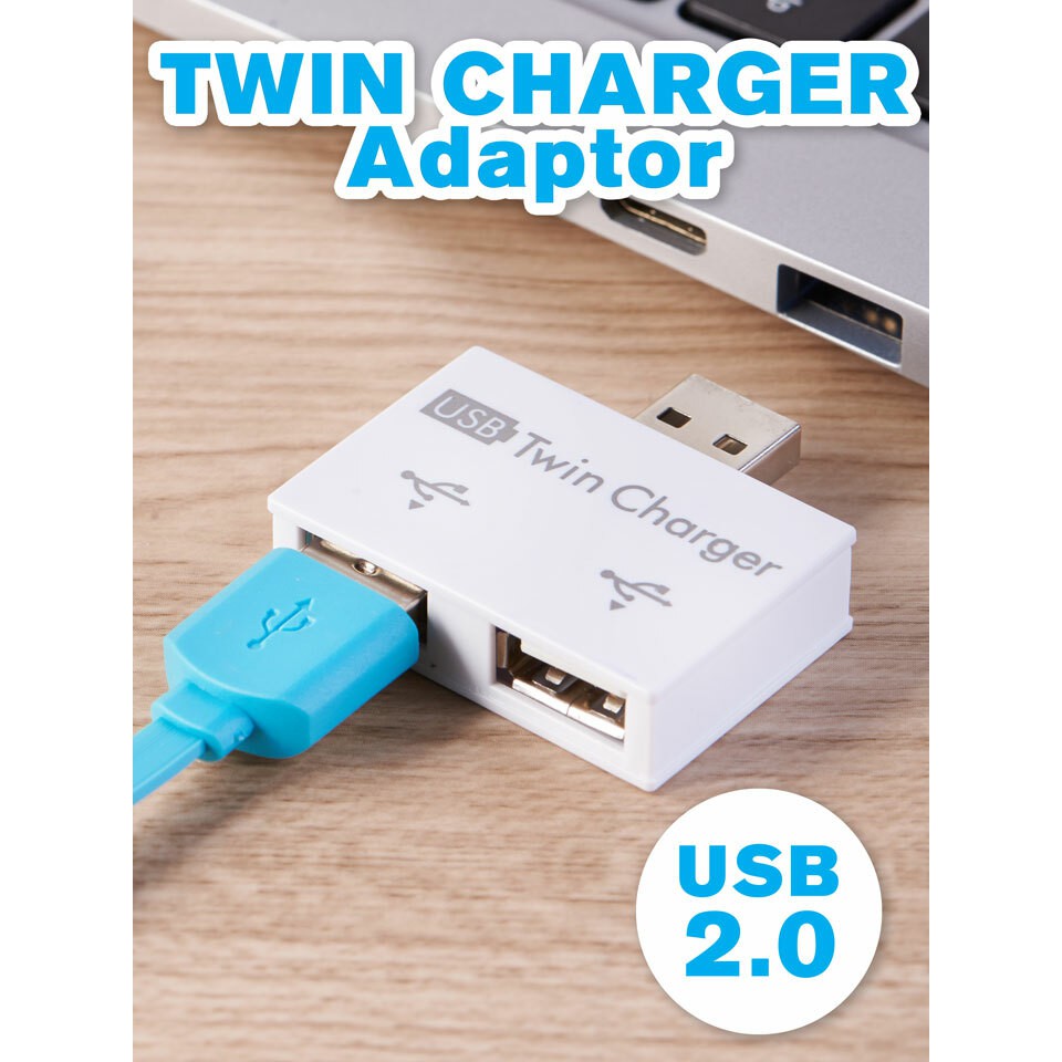 USB 2.0 Male To Twin Charger Dual 2 พอร์ต USB Splitter Hub อะแดปเตอร์แปลงชาร์จ USB สําหรับ Laptop Pc