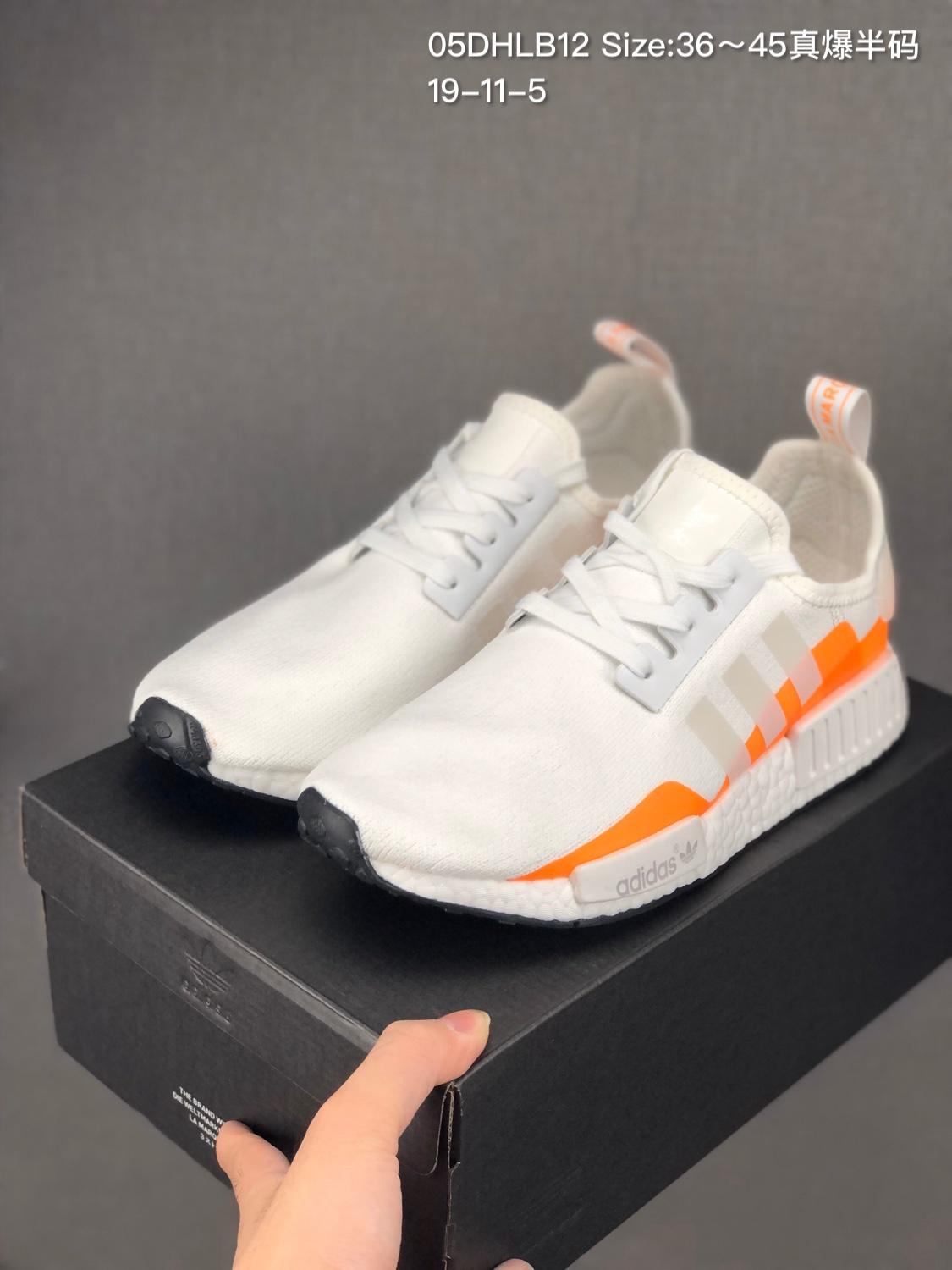 Adidas Nmd Runner Pk Sneakers White Orange Fitness shoes 2020 new