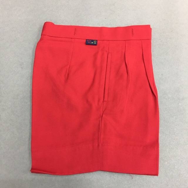 กางเกงนักเรียนอนุบาลสีแดง แบบติดกระดุม 4 จุด ตราสมอ S21-XL33