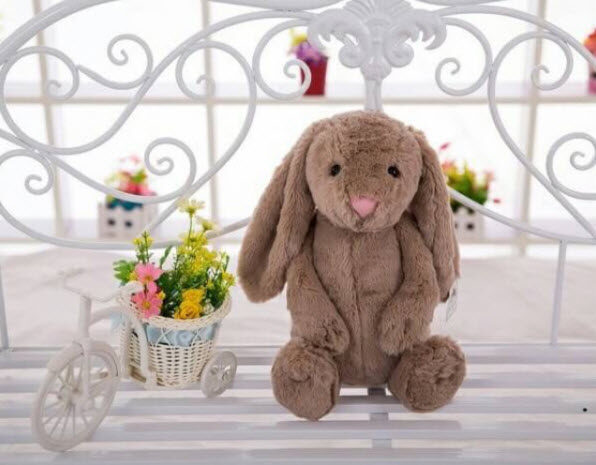 ตุ๊กตากระต่ายอัดเสียงพูด สีน้ำตาล L Size 48 เซน-