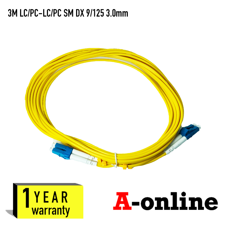 Fiber Optic Patch Cord Single Mode 9/125 LC/LC Duplex 3M /A-Online