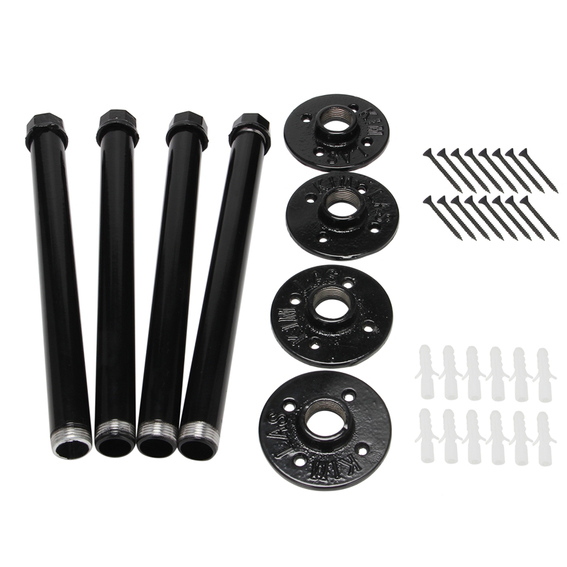 Industrial Pipe Brackets Set of 4 Industrial Black Shelf Brackets for