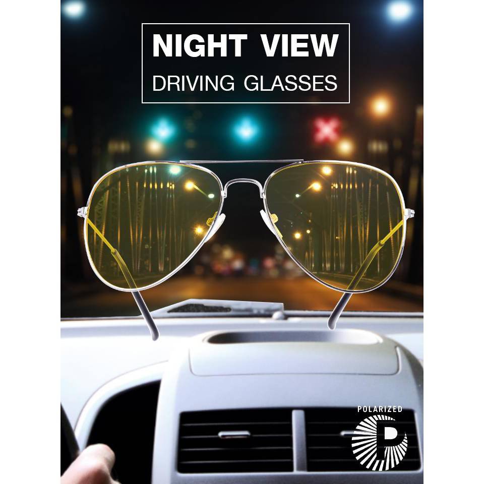 แว่นตา แว่นตากรองแสง แว่นกรองแสงสีฟ้า blue light เลนส์สีเหลือง แว่นตาสำหรับขับรถกลางคืน พร้อมซองเก็บแว่น Night View Sunglasses