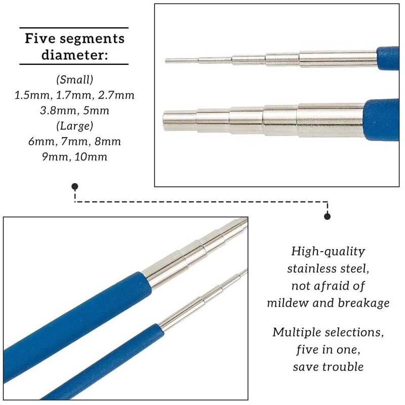 Beebeecraft 1 Set Wire Looping Tools 2pcs Wire Looping Mandrel and 1pc 6 In 1 Bail Making Plier for Jewelry Wire Wrapping and Jump Ring Forming