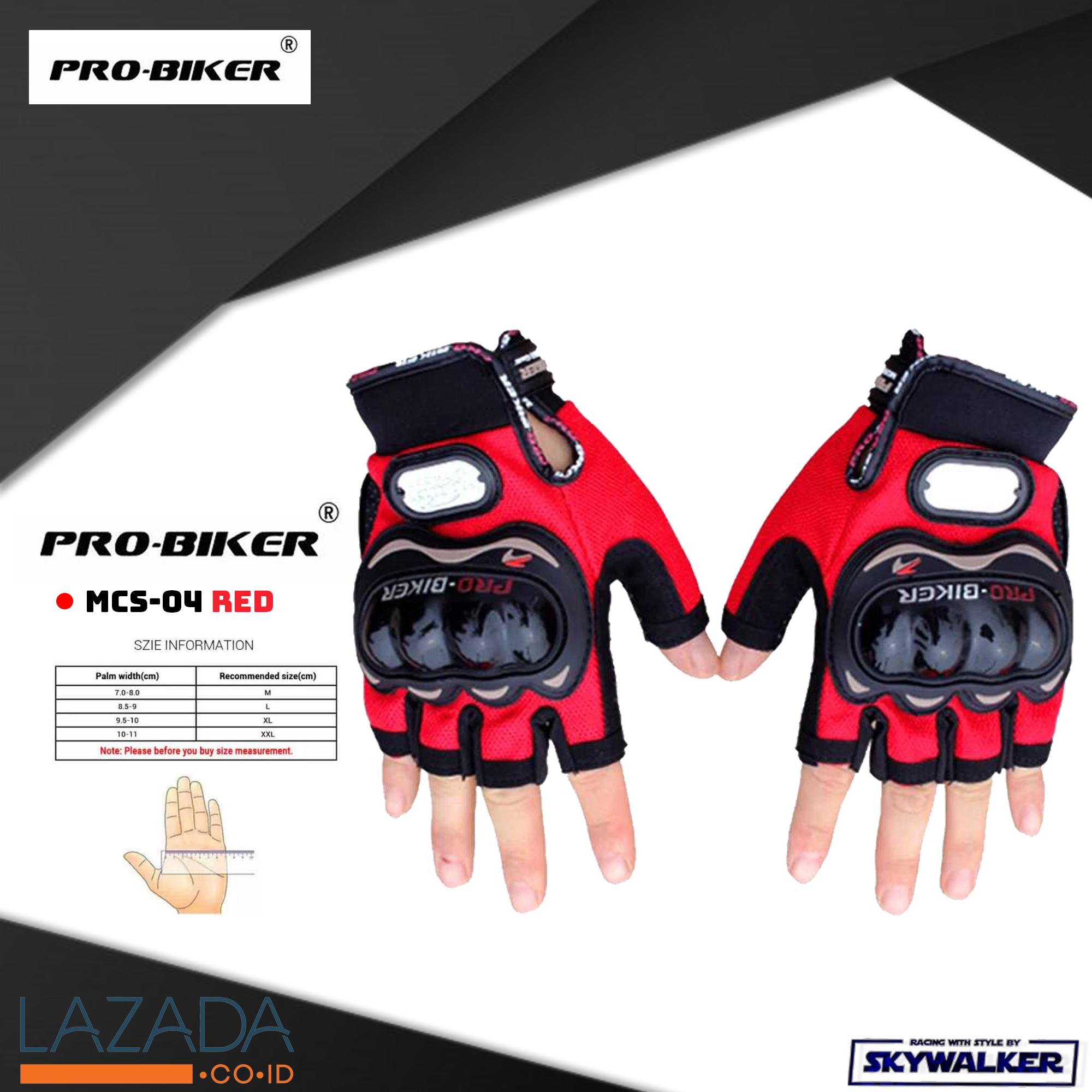 PROBIKER MCS-04 ถุงมือครึ่งนิ้ว(สีดำ/แดง/น้ำเงิน) ลิขสิทธิ์แท้100%ถูกที่สุดในโลก