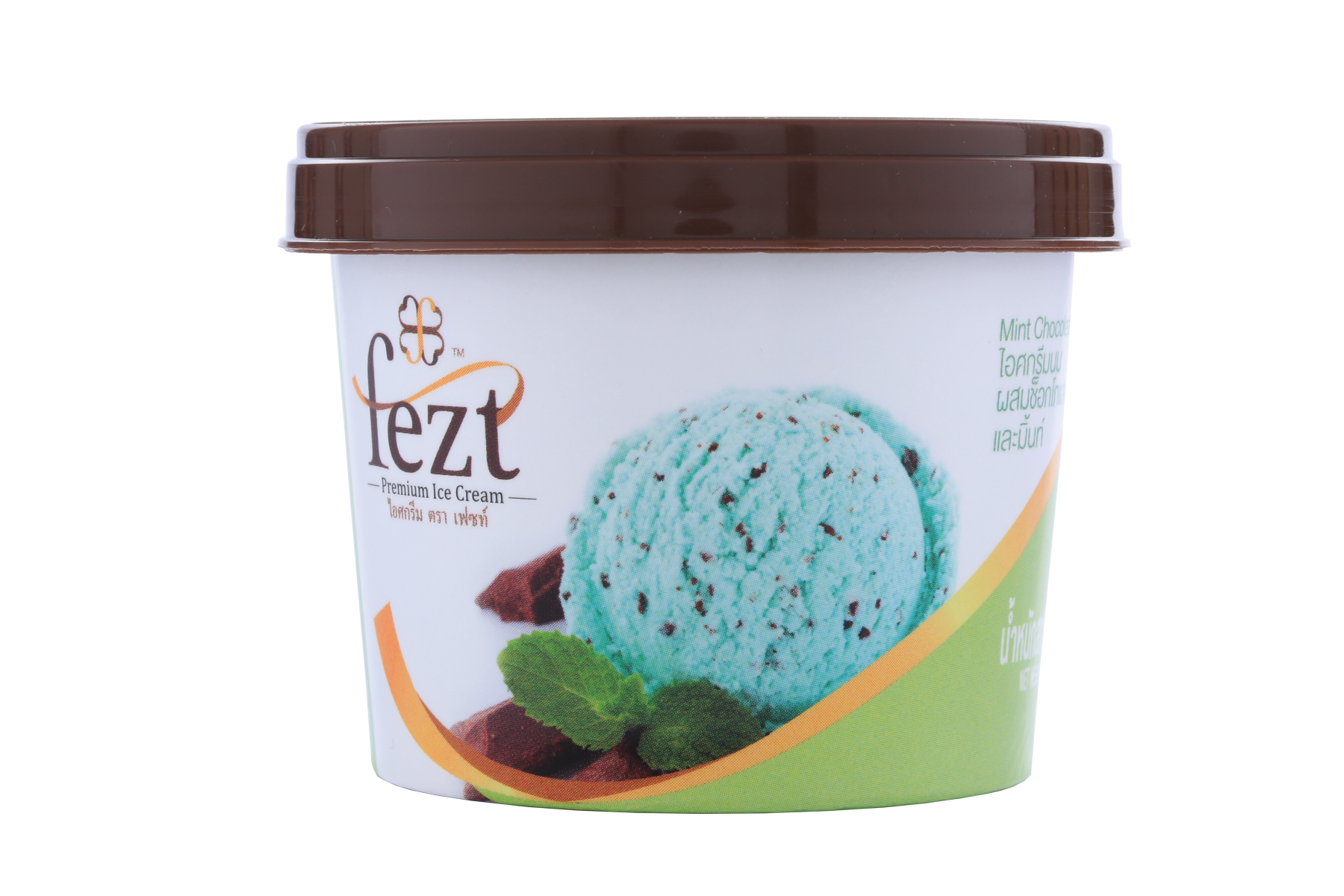 เฟซท์ ไอศกรีมพรีเมี่ยม รสมิ้นท์  ช็อคโกแลตชิพ  (Fezt Ice Cream) แพ็คละ 12 ถ้วย