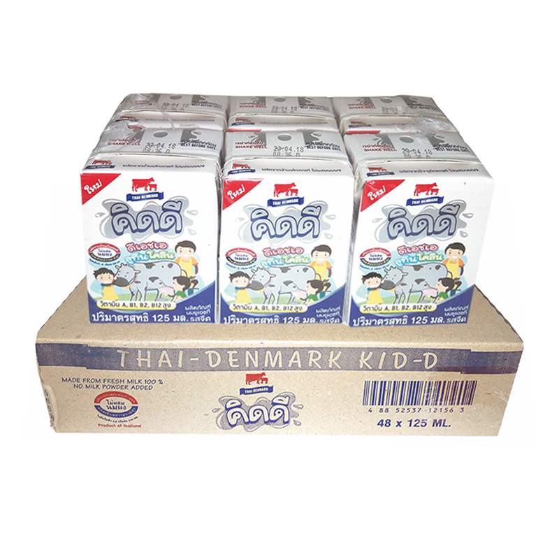 ไทยเดนมาร์ค คิดดี นมรสจืด 125 มิลลิลิตร ยกลัง x 48 กล่อง/Thai-Danish Kidney Milk Plain Flavor 125 ML. X 48 boxes