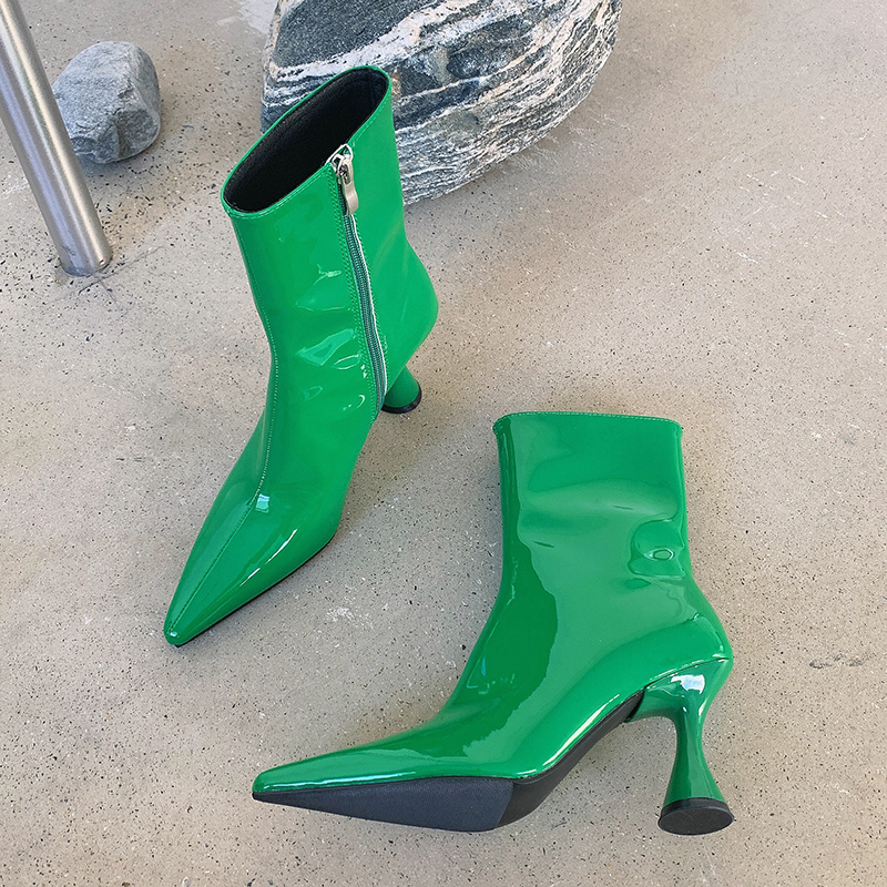 green ankle boots for women