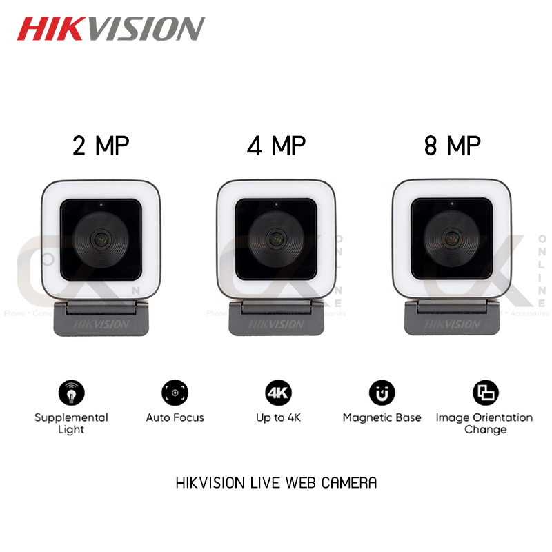 (พร้อม ขาตั้งกล้อง) HIKVISION Live Web Webcam Camera รุ่น DS-UL2 / DS-UL4 / DS-UL8 Up to 4K กล้องเว็บแคม กล้องคอมพิวเตอร์ กล้องไลฟ์สด พร้อมไมโครโฟน (แท้ประกันศูนย์)