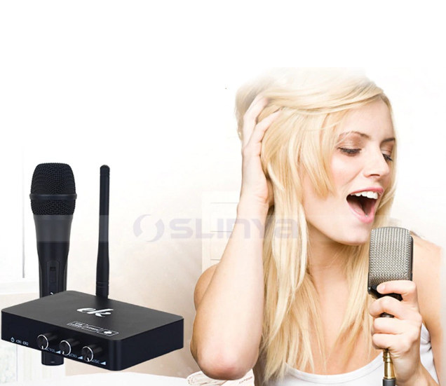🎤🎤ชุดคาราโอเกะมีเเบตในตัว พร้อมไมค์คาราโอเกะ ไมค์ไร้สาย multimedia
