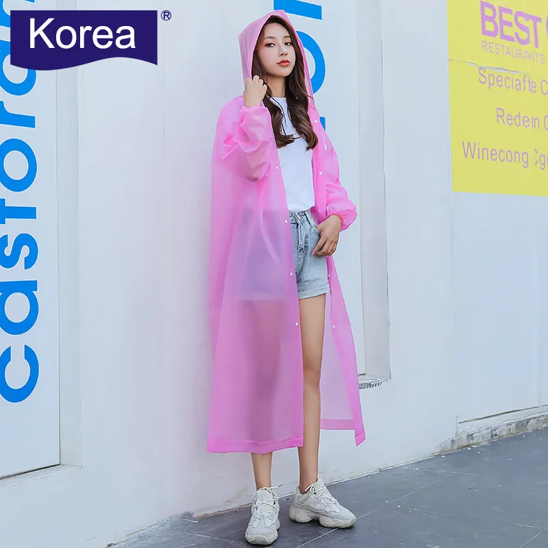 LK Fashion เสื้อกันฝน EVA  Rain coat แฟชั่นเกาหลี พกพาสะดวก ชุดกันฝน เสื้อคลุมกันฝน