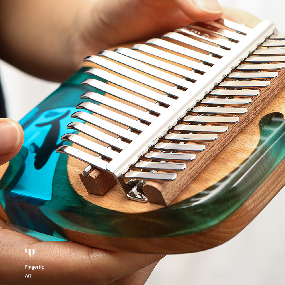 17 Keys Beech Wooden Kalimba Thumb Finger Piano Mini Kalimba Portable ...