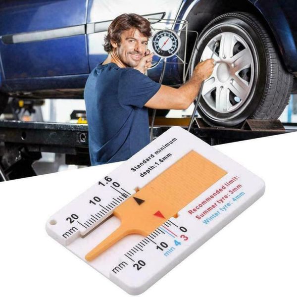 PARCEL Cầm tay với Keychain Công cụ đo bánh xe Nhựa Công cụ đánh dấu Cung cấp đo lường Thước đo độ sâu mẫu lốp Chỉ báo độ sâu Độ sâu lốp xe ô tô Đo độsâu