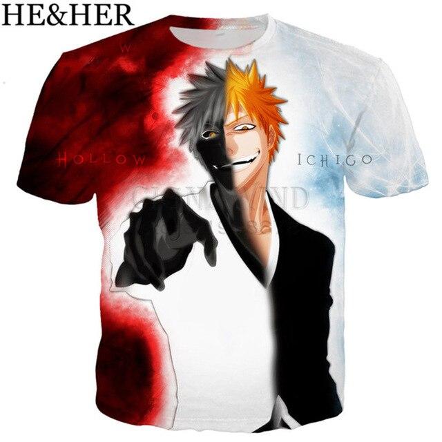 New 3D Print Anime Bleach Kurosaki Ichigo Women Men T-Shirt Short Sleeve Tee Top