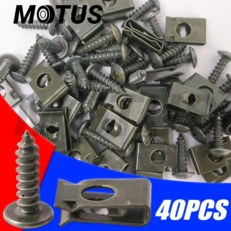 Motus 1 bộ đai ốc kẹp YAMAHA với đai ốc 100 ốc vít Kẹp chữ U xe máy bằng kim loại hỗn hợp có khóa tấm vít chống gỉ