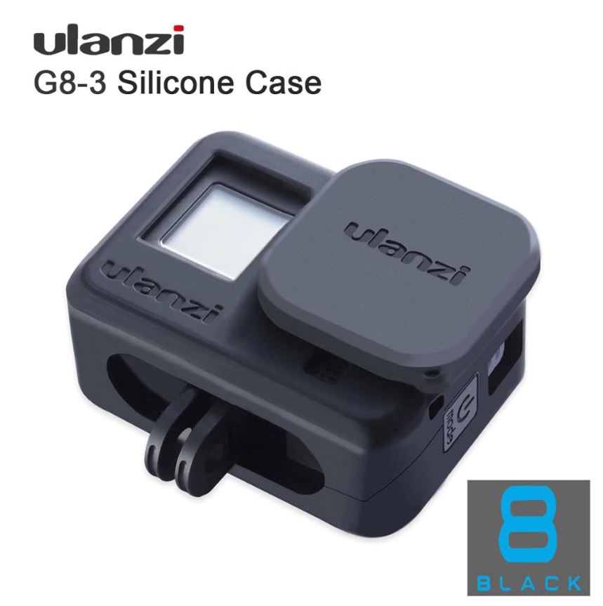 Ulanzi G8-3 Vlog Soft Silicone Protective Case for GoPro Hero 8 ซิลิโคน Gopro Hero 8 พร้อมฝาปิดเลนส์ และสายคล้องคอ
