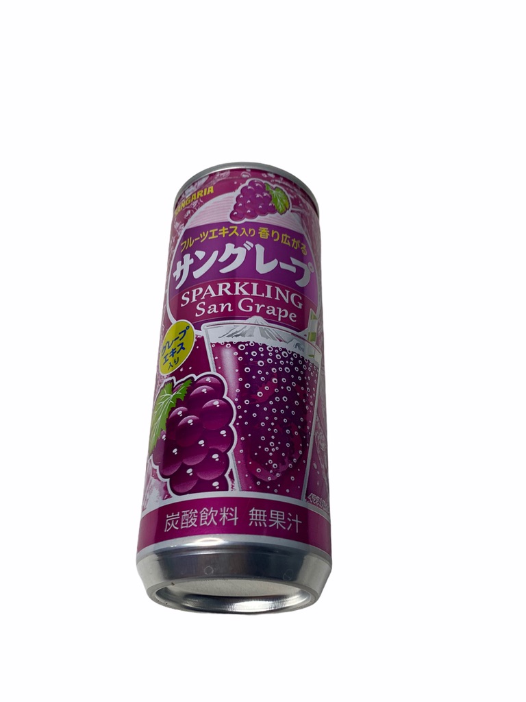 SANGARIA SPARKLING San Grape 250g กระป๋อง สีม่วง สินค้านำเข้าจากญี่ปุ่น รส องุ่น 1 กระป๋อง/บรรจุ 250g ราคาพิเศษ สินค้าพร้อมส่ง