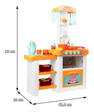 K TOYS ชุดครัวจำลอง ทำอาหาร มีเสียง มีไฟ กดน้ำได้ 55ชิ้น ขนาด ยาว 65*กว้าง 20*สูง 45 ซม.
