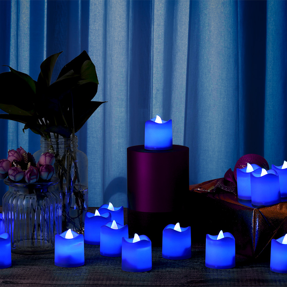 LITAKE 24PCS Candle Shape Lights Flameless LED Tea Lights Set Battery ...